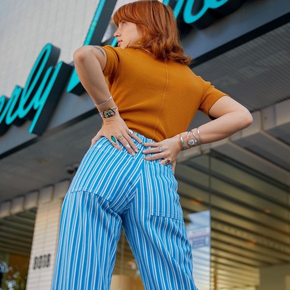 Big Bud Press Western Pants | Size M | Blue Stripe - Picture 2 of 11